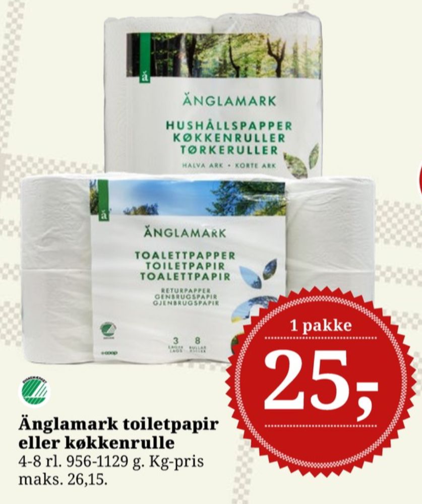 Änglamark, Toiletpapir