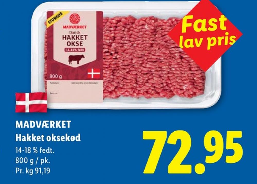Madværket, Hakket oksekød 14-18%