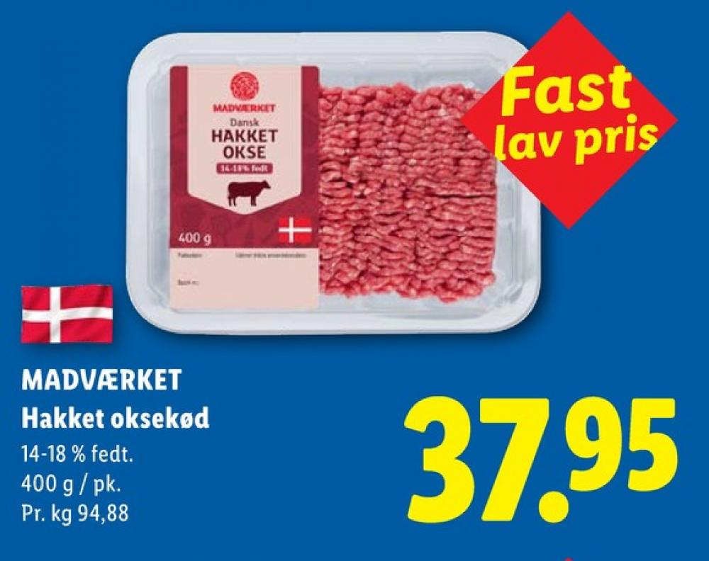 Madværket, Hakket oksekød 14-18%