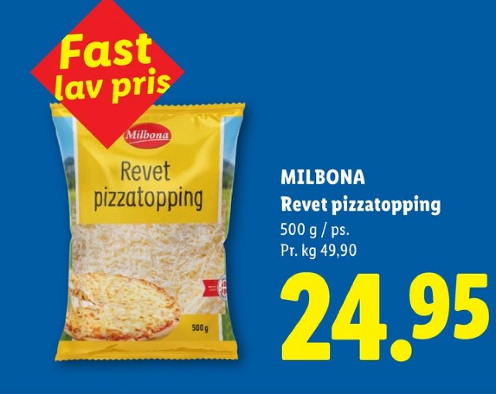 Milbona, Revet ost Pizzatopping