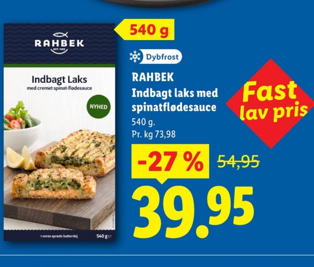 Rahbek, Indbagt Laks med cremet spinat-flødesauce