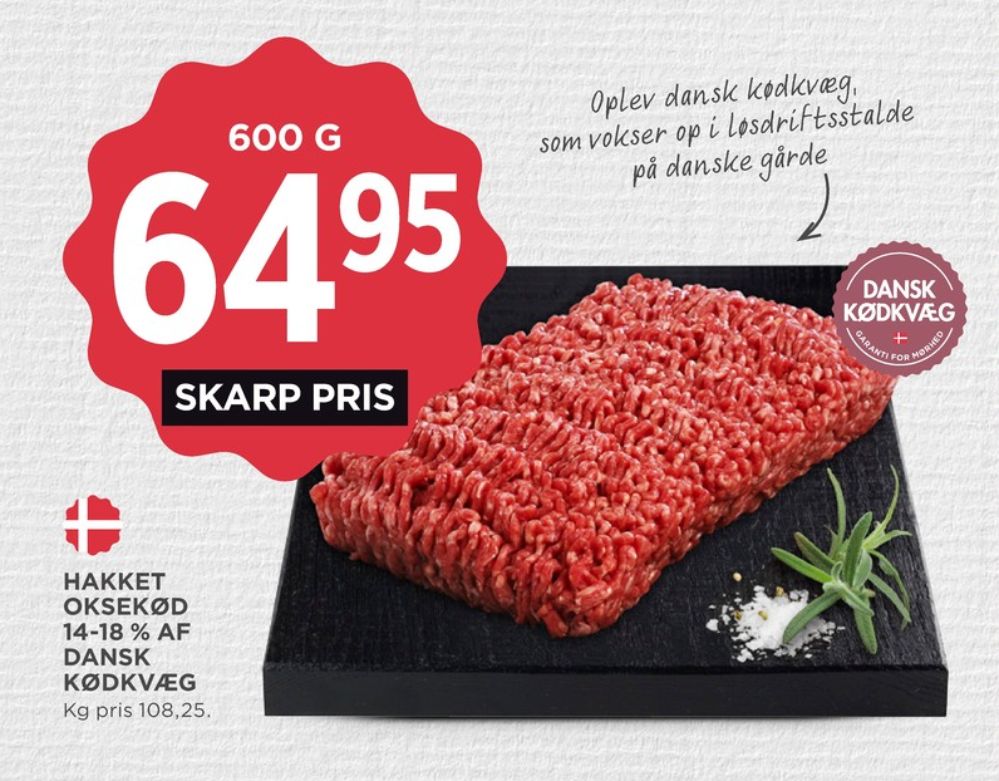 Hakket oksekød 14-18%