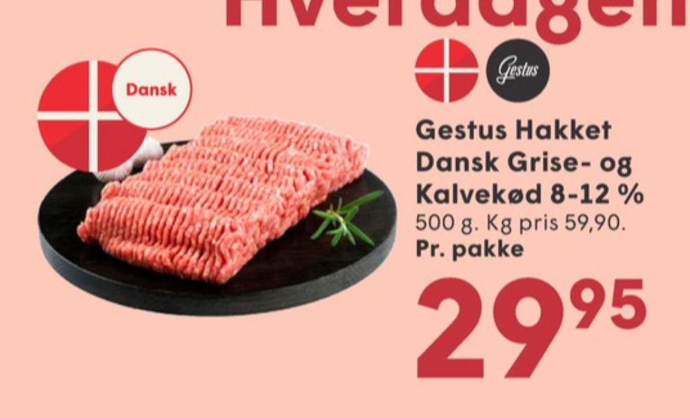 Gestus, Hakket kalv og grisekød 8-12%