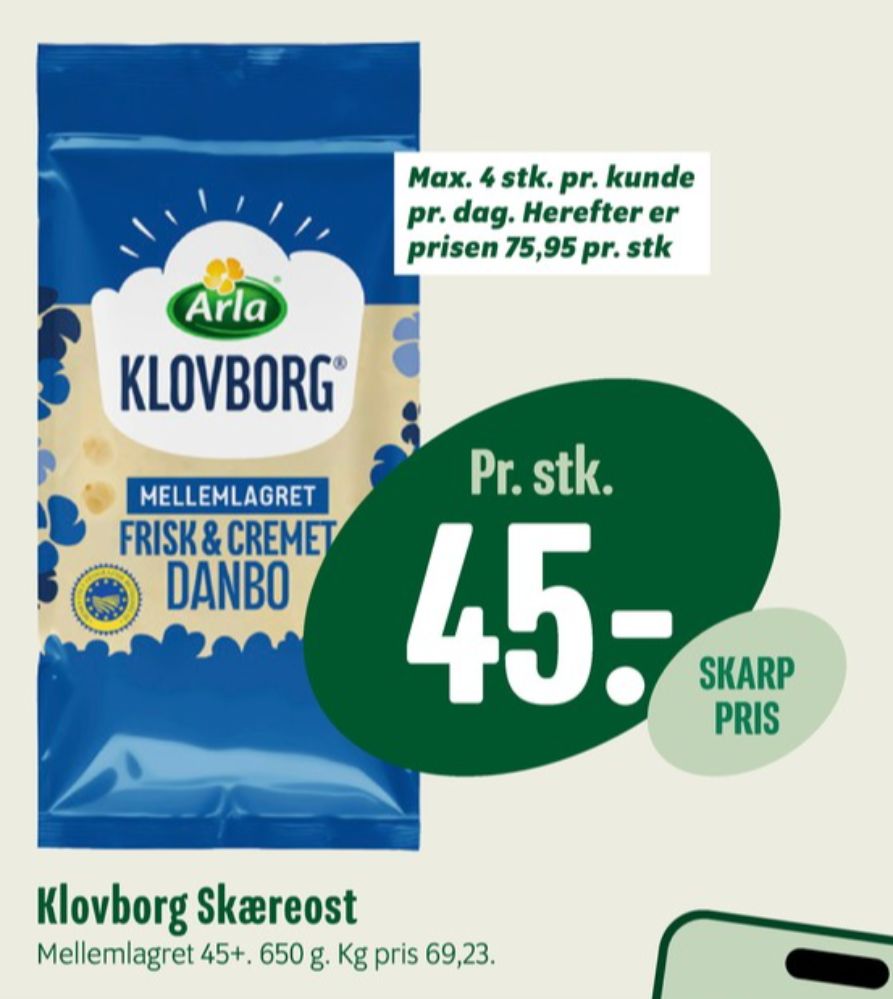 Klovborg, Skæreost Danbo Mellemlagret