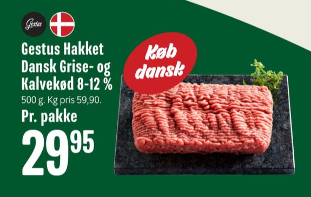 Gestus, Hakket kalv og grisekød 8-12%