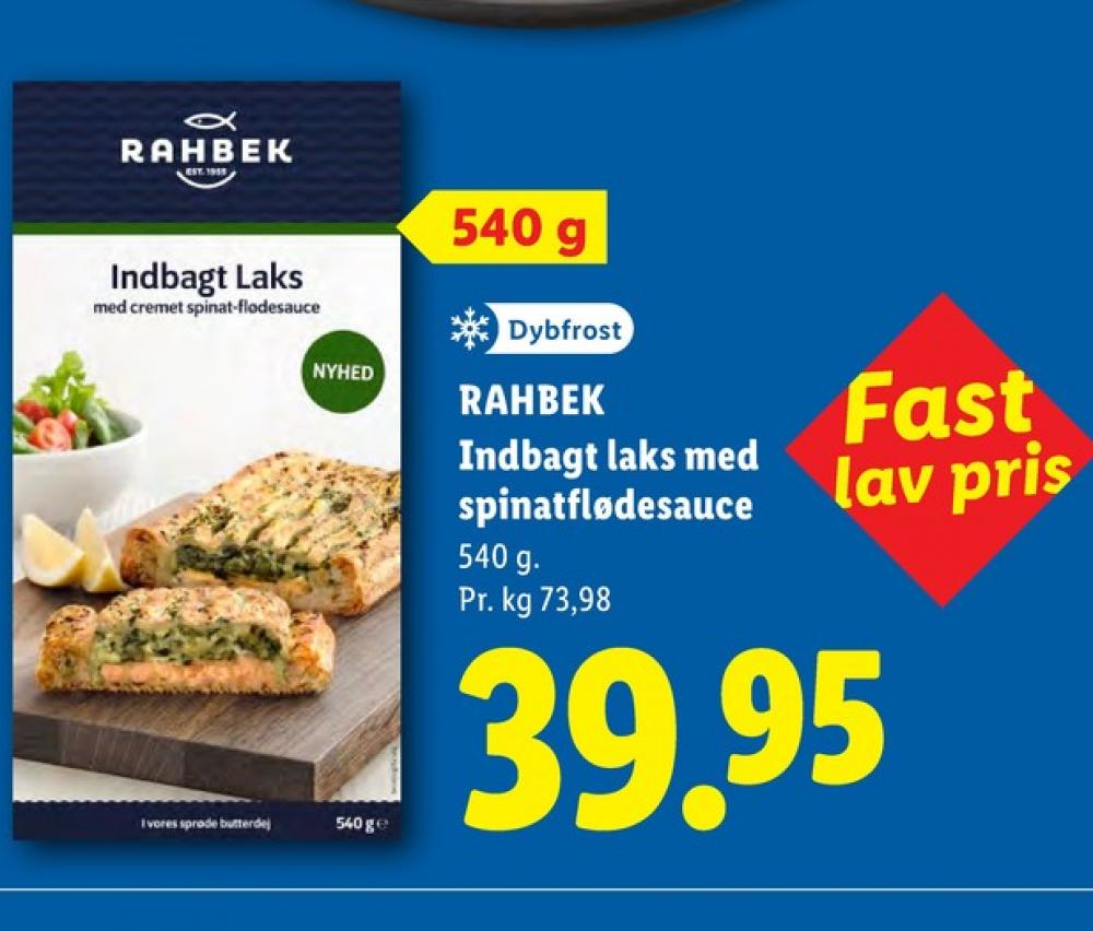 Rahbek, Indbagt Laks med cremet spinat-flødesauce