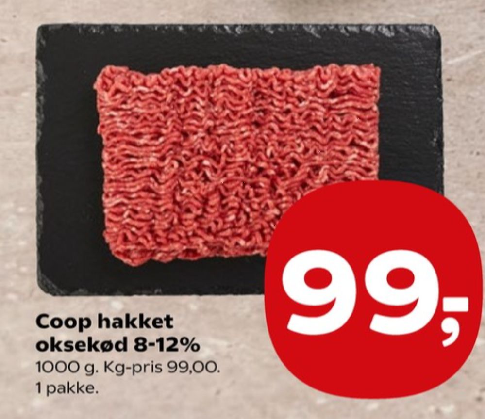 Coop, Hakket grisekød 8-12%