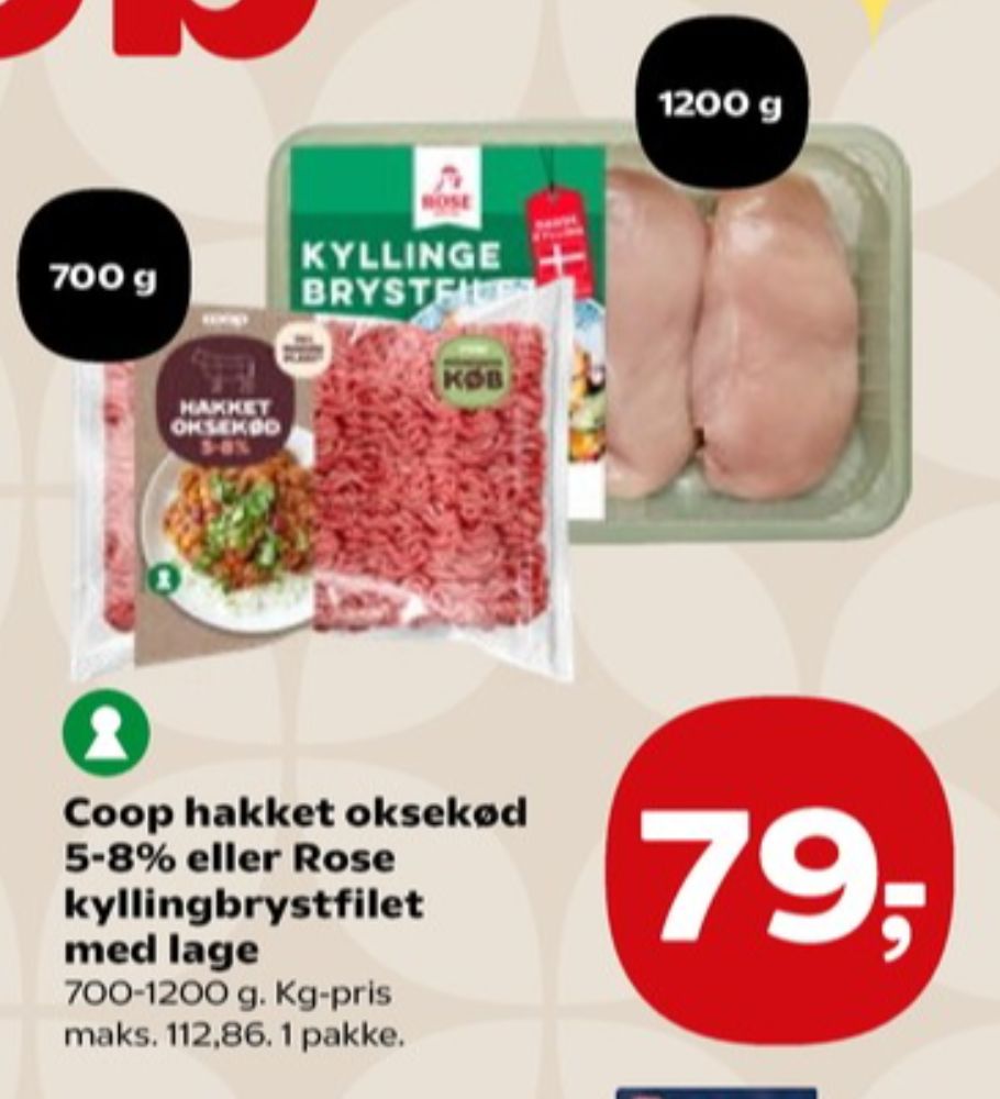 Coop, Hakket oksekød 5-8%