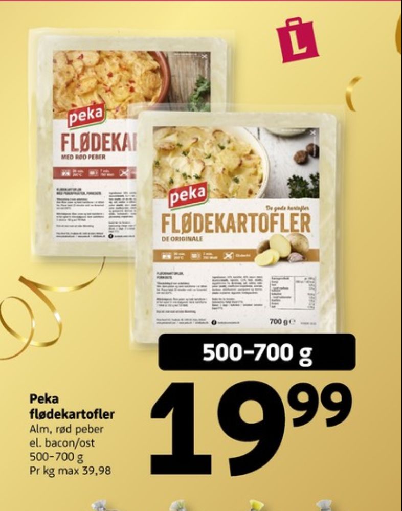 Peka, Flødekartofler med peberfrugt