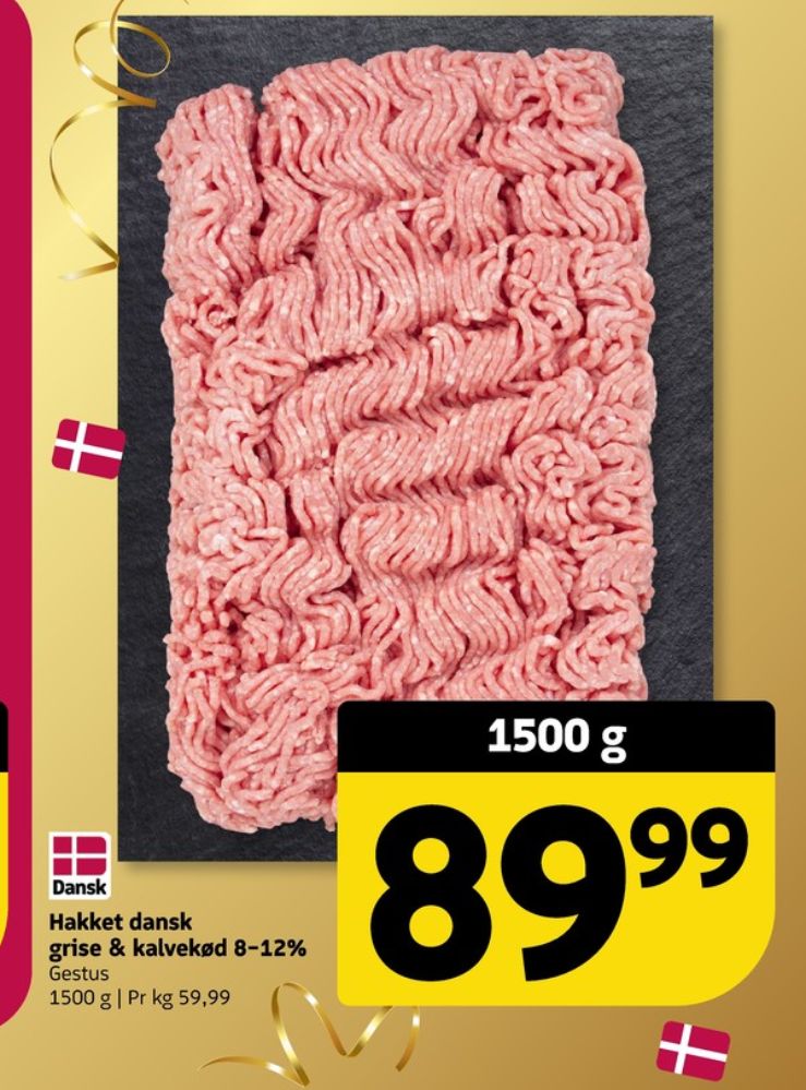 Hakket kalv og grisekød 8-12%