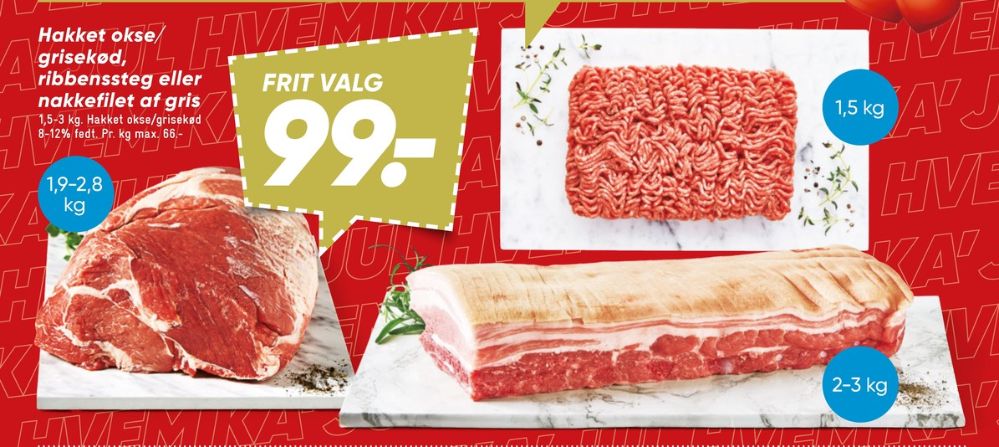 Hakket grise og okskød 8-12%