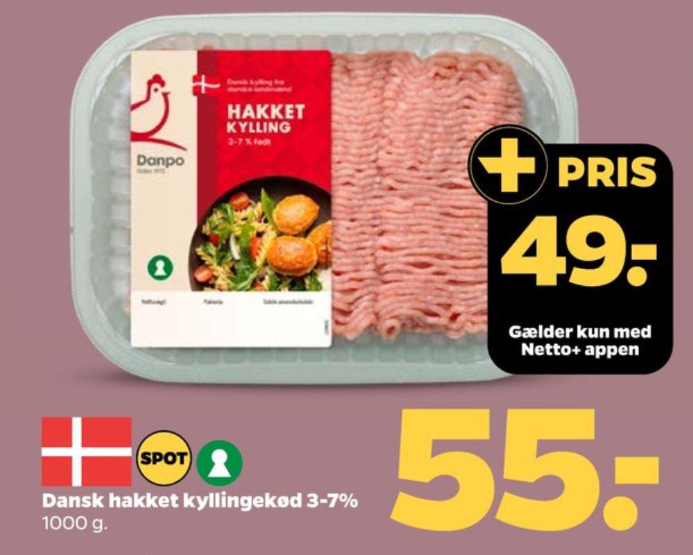 Danpo, Hakket kylling 3-7%