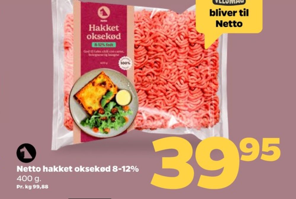 Netto, Hakket oksekød 8-12%