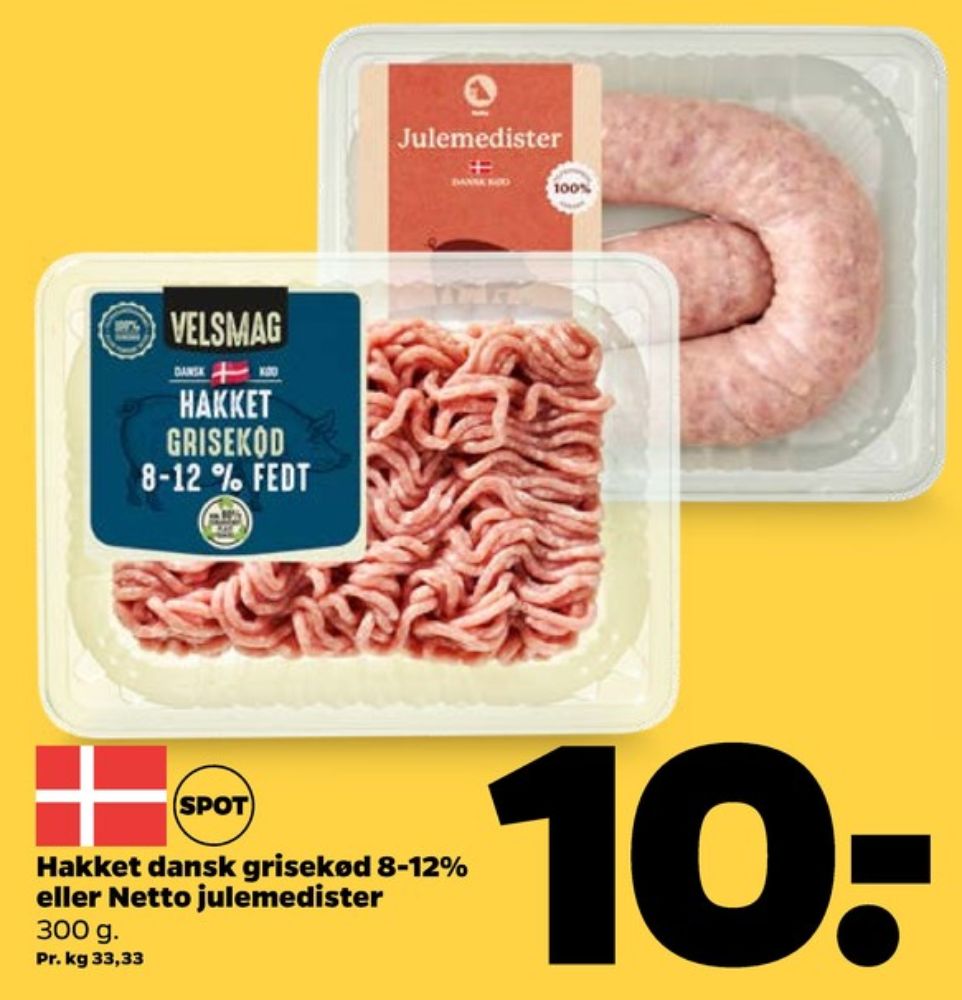 Velsmag, Hakket grisekød 8-12%