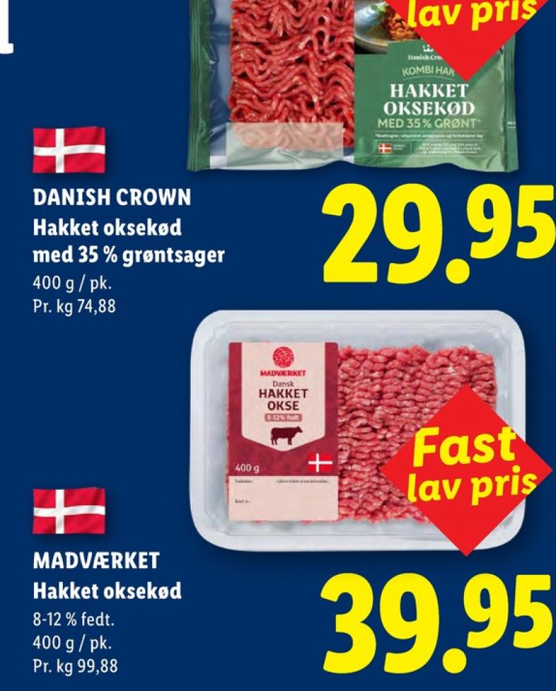 Madværket, Hakket oksekød 8-12%