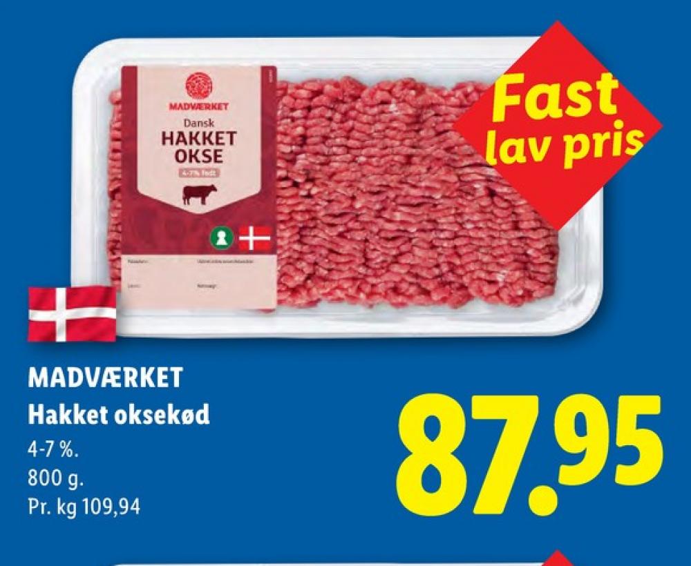 Madværket, Hakket oksekød 4-7%
