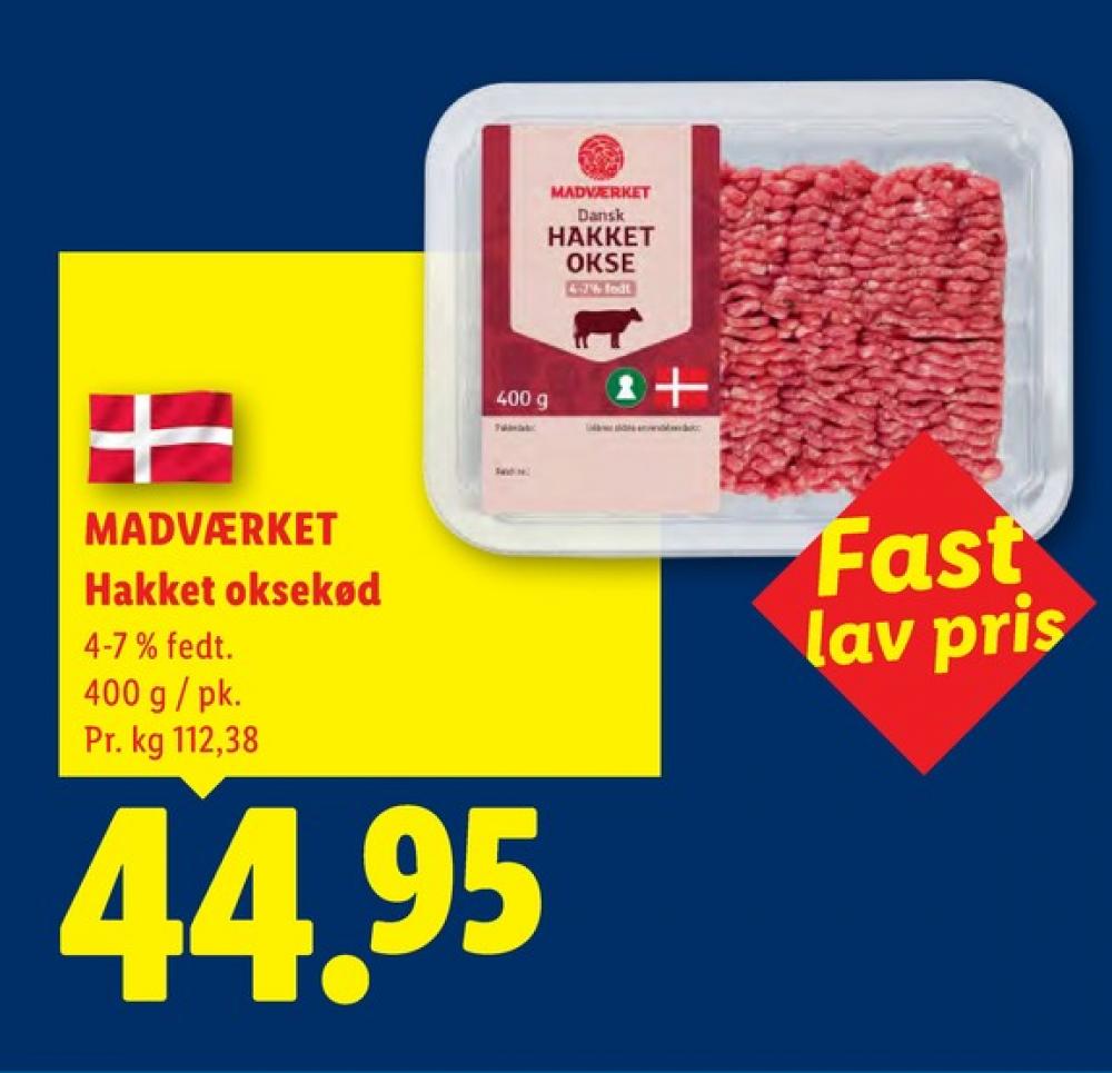 Madværket, Hakket oksekød 4-7%