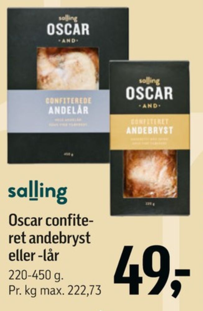 Salling Oscar, Confiteret Andelår