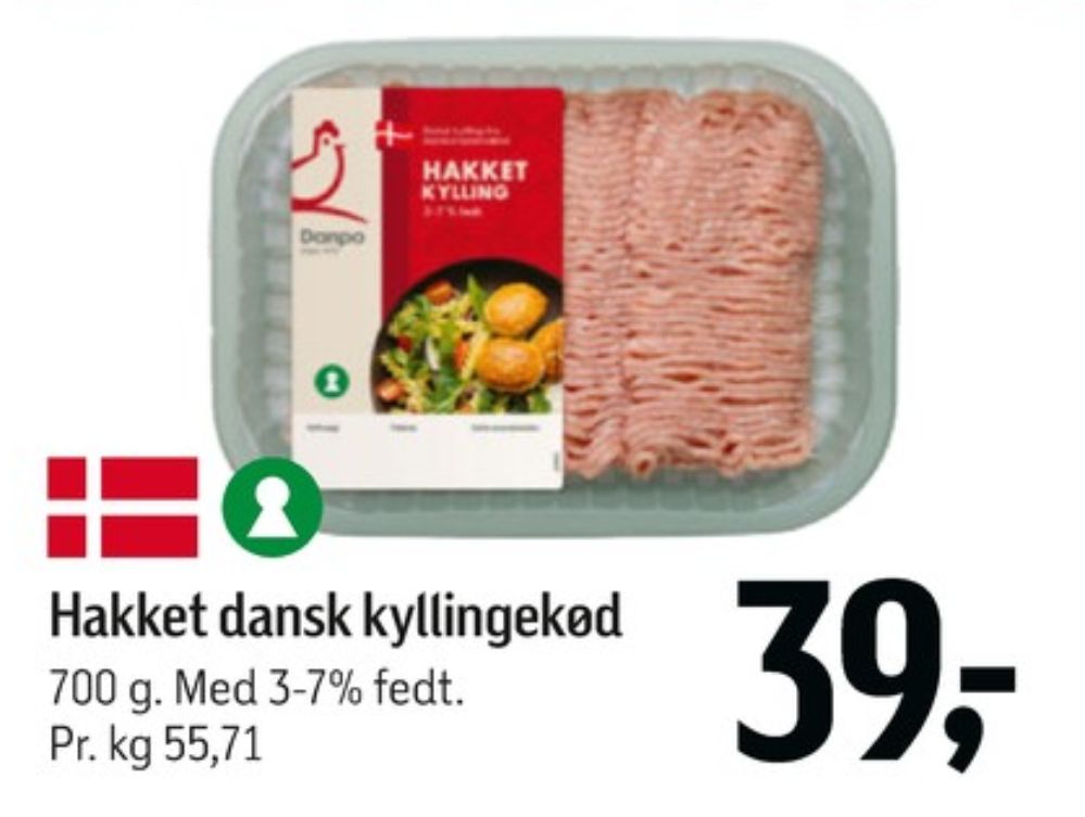 Danpo, Hakket kylling 3-7%