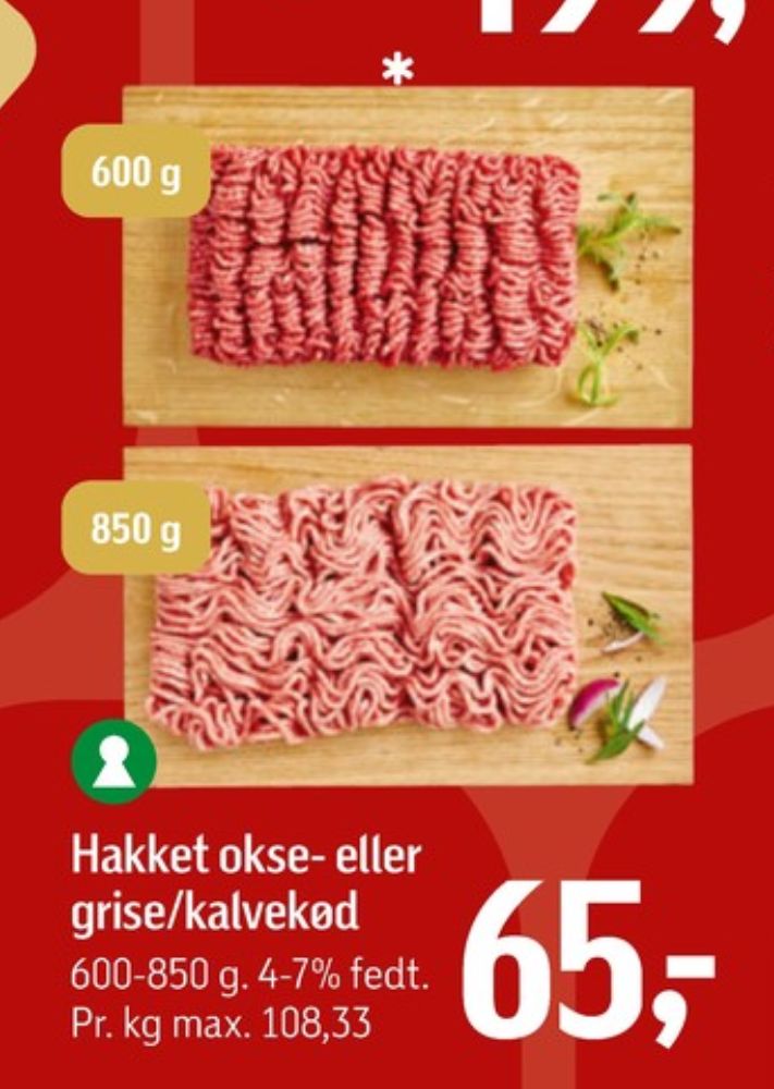 Hakket oksekød 4-7%