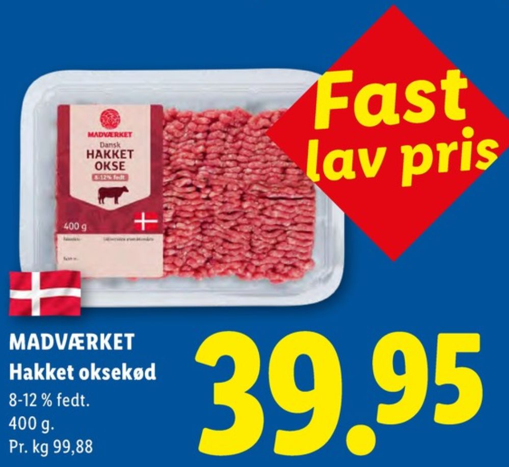 Madværket, Hakket oksekød 4-7%