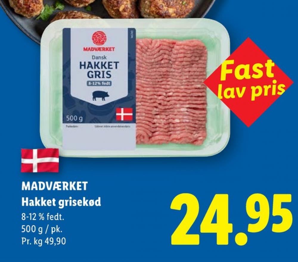 Madværket, Hakket grisekød 8-12%