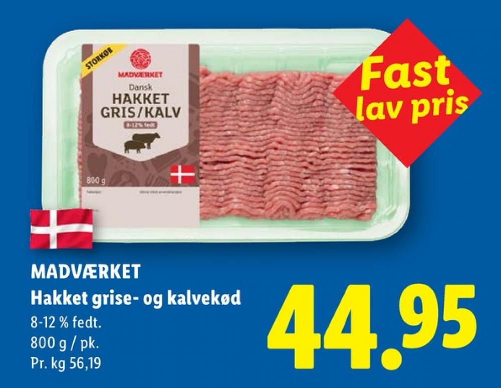 Madværket, Hakket kalv og grisekød 8-12%