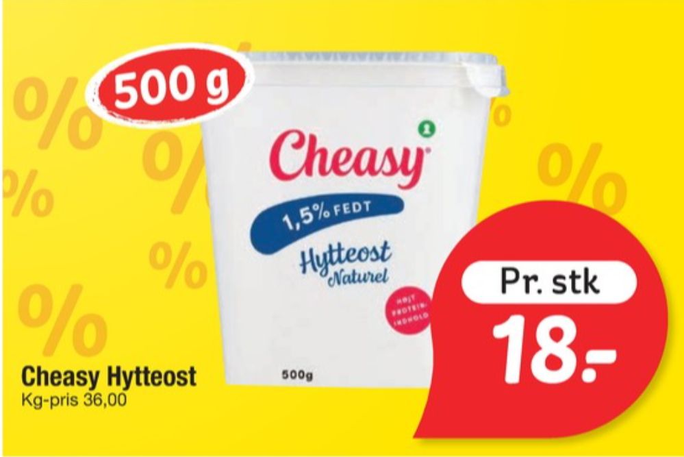 Cheasy, Hytteost naturel 1,5%