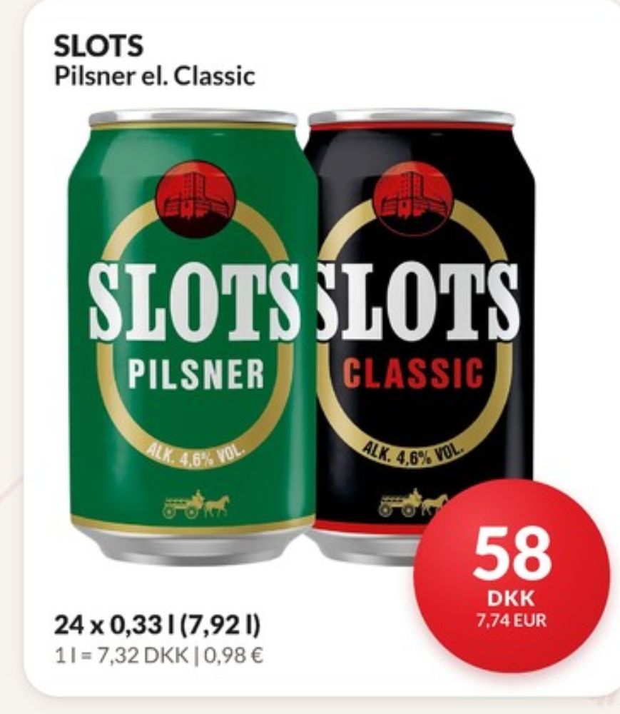 Slots Pilsner, Øl 24 pk.