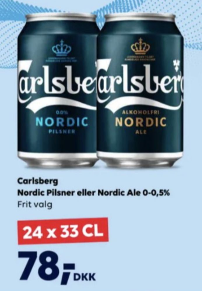 Carlsberg Nordic Pilsner, Øl - Alkoholfri 24 pk.