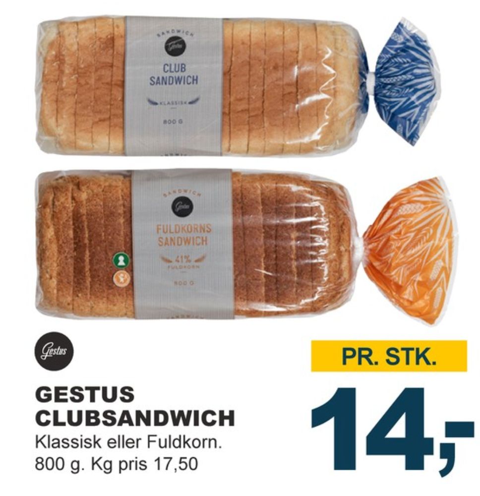 Gestus, Club Sandwichbrød