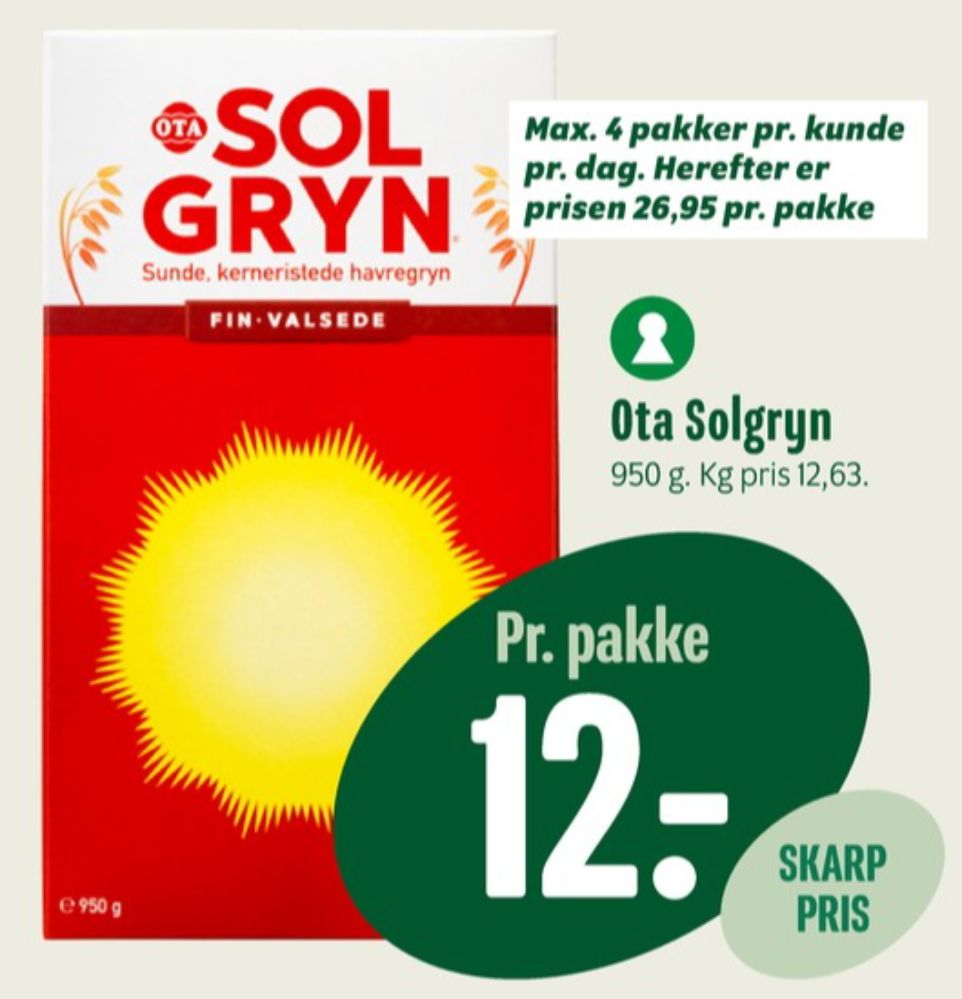 Ota Sol Gryn, Finvalsede Havregryn 