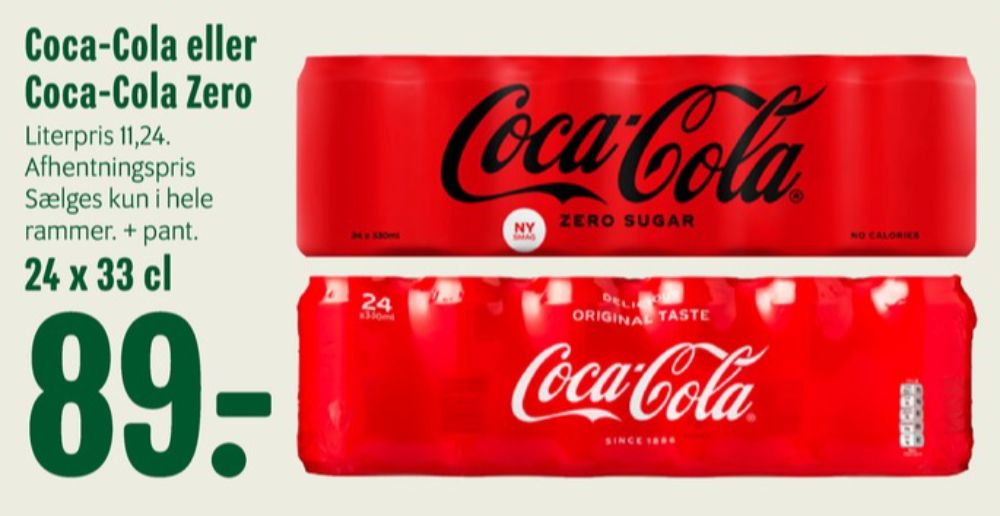 Coca Cola Zero, Cola 24 pk.