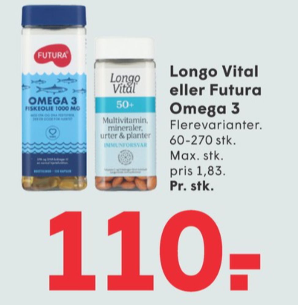 Longo Vital, Vitaminer