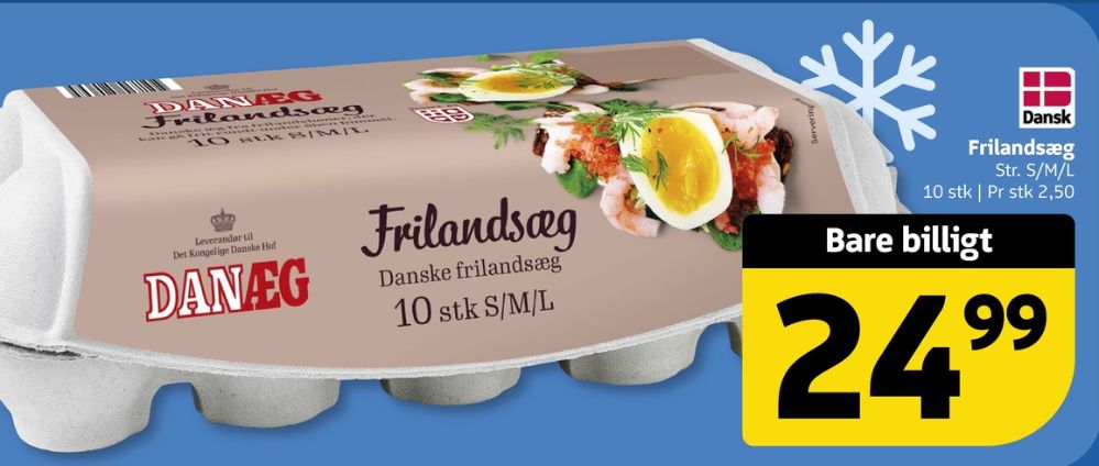 Danæg, Frilandsæg S/M/L