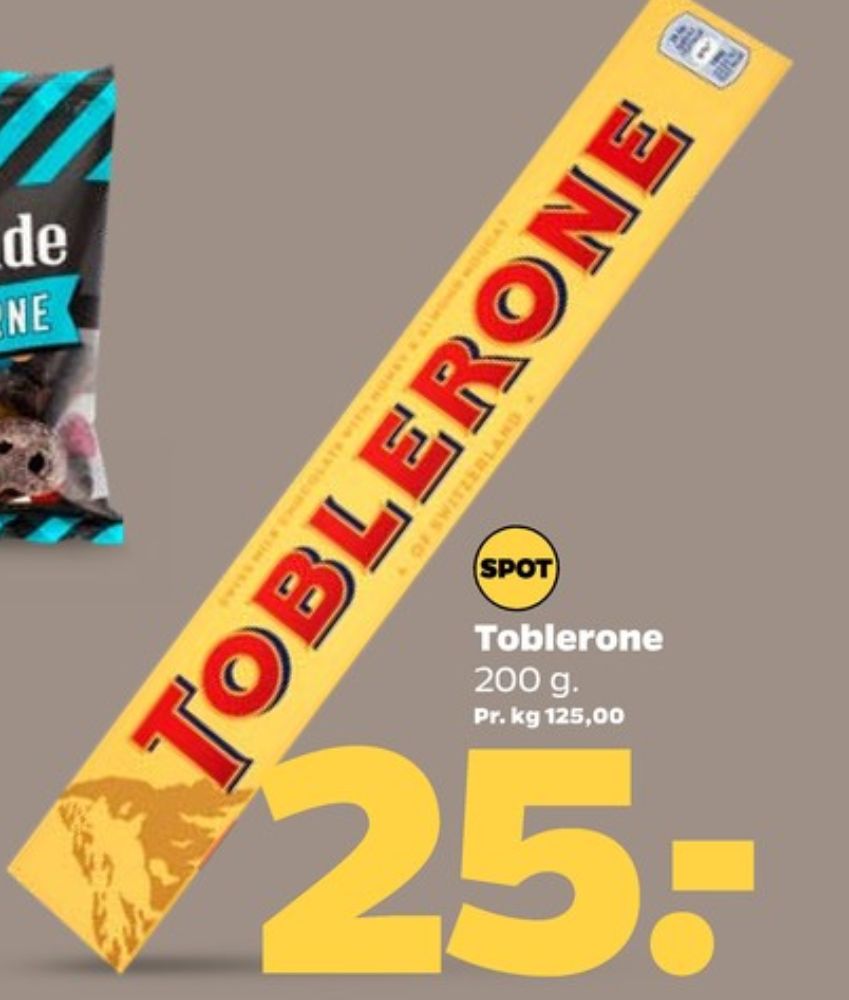 Toblerone, Chokolade
