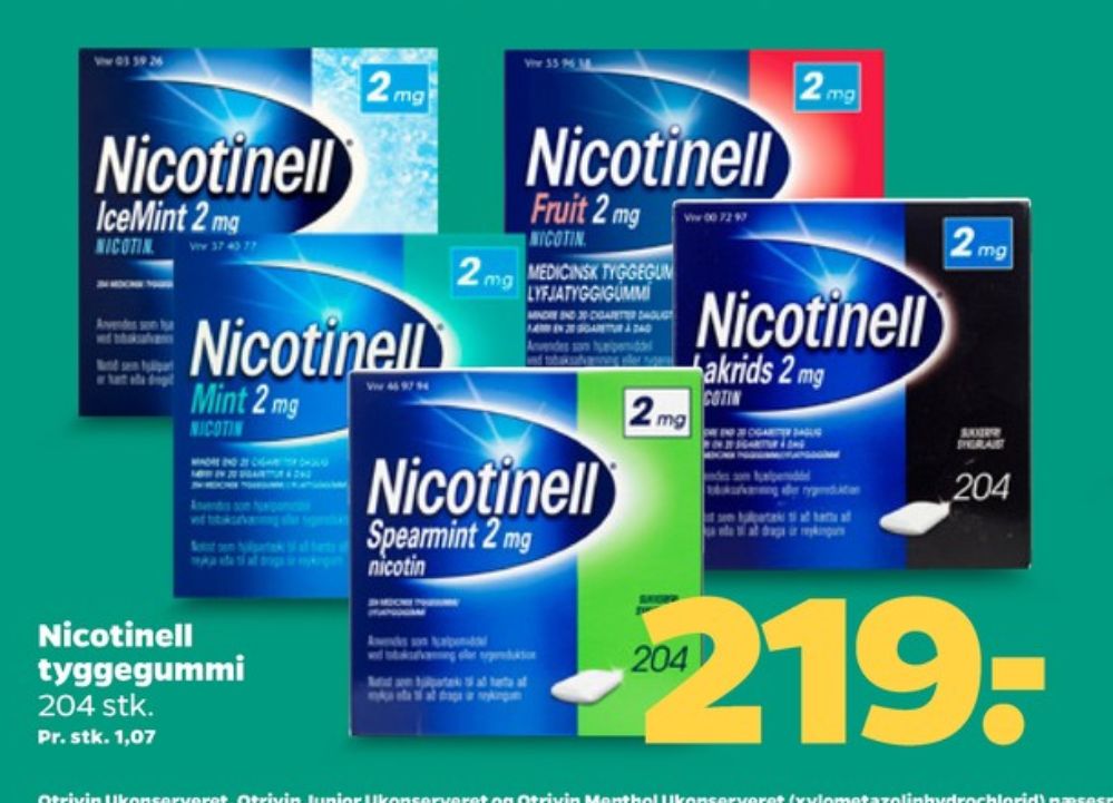 Nicotinell, Nikotintyggegummi