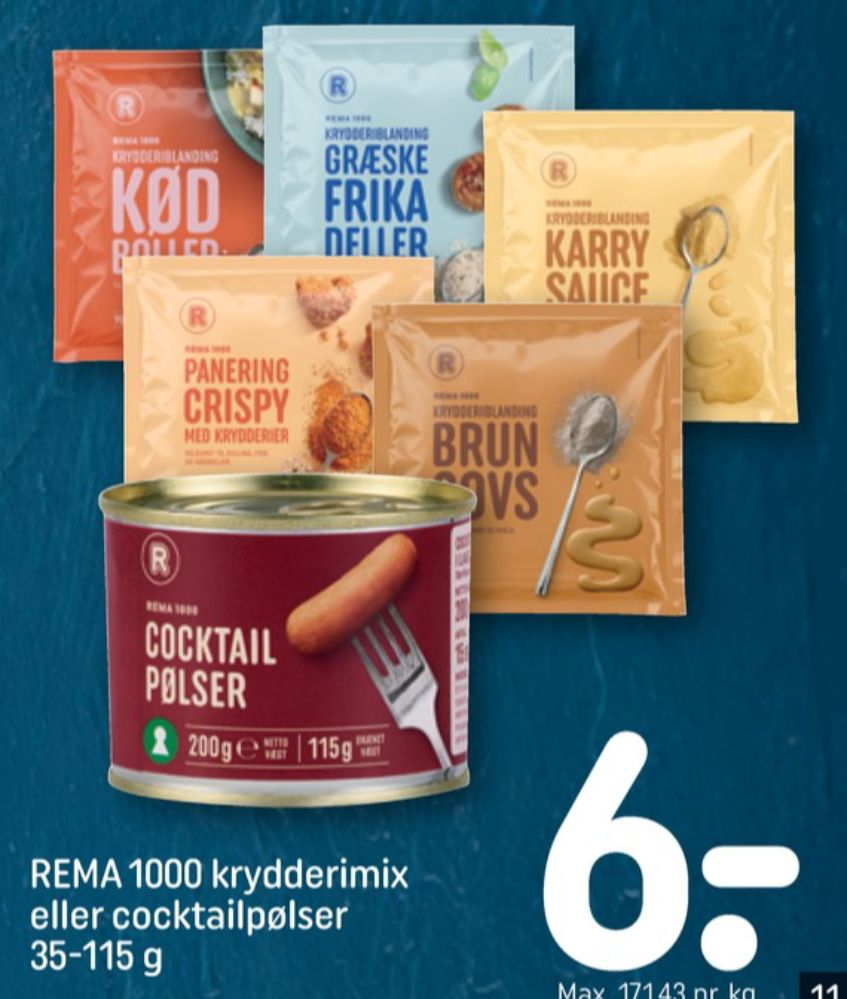Rema 1000, Cocktailpølser