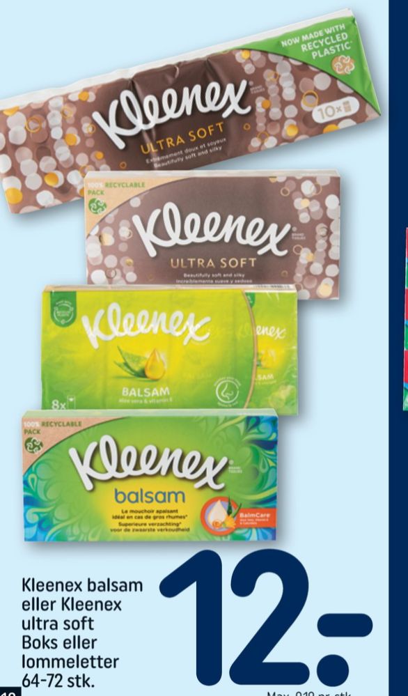 Kleenex, Lommetørklæder