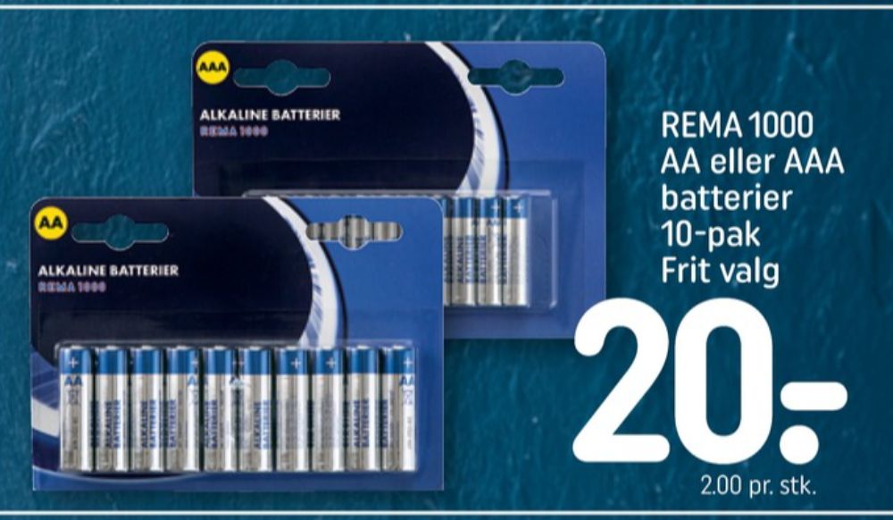 Rema 1000, Batterier