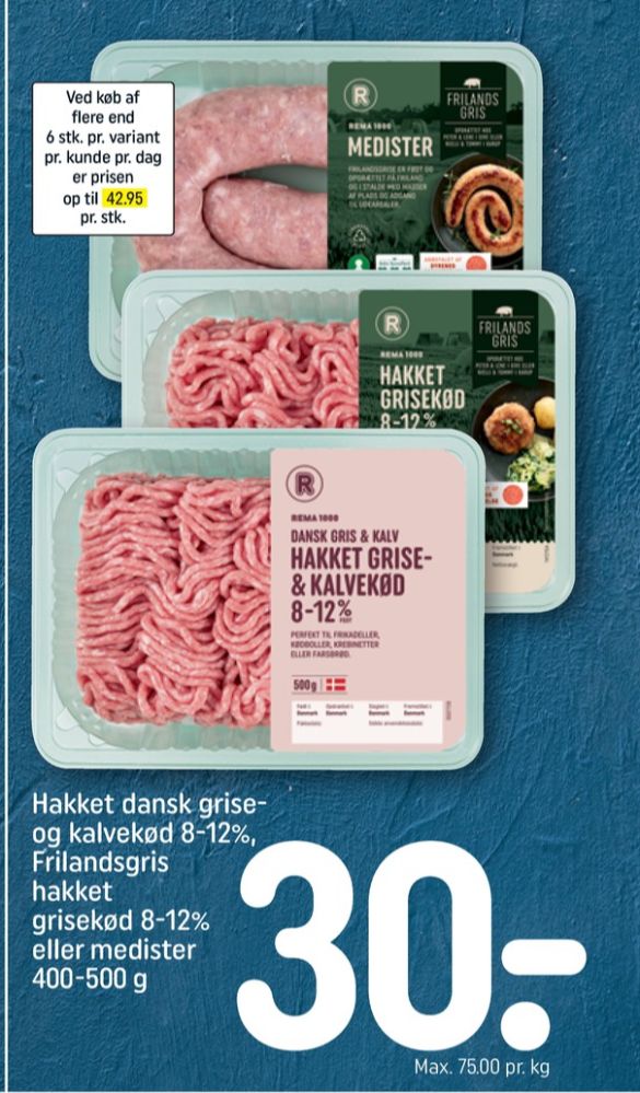 Rema 1000, Hakket grisekød 8-12%