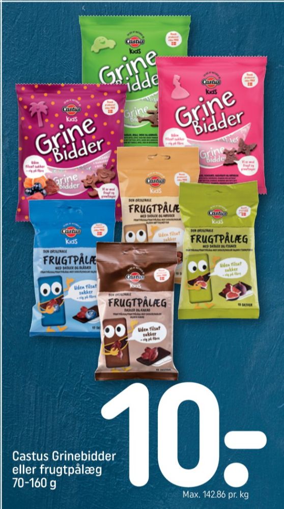Castus Grinebidder, Frugtsnack Æble, pære og grønkål