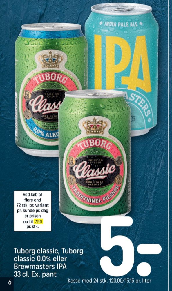 Tuborg Classic, Øl
