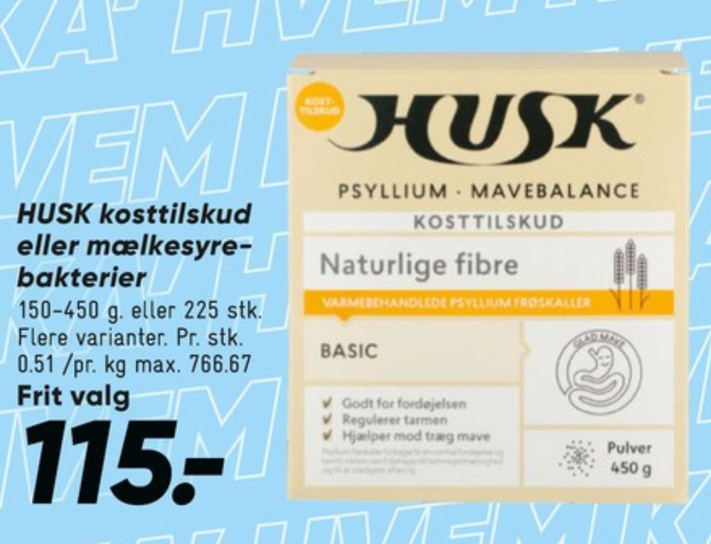 Husk, Kosttilskud