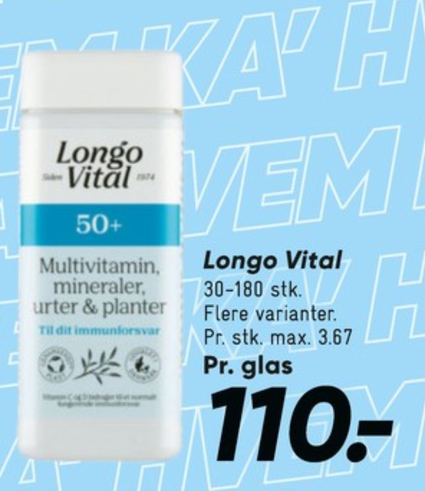 Longo Vital, Vitaminer