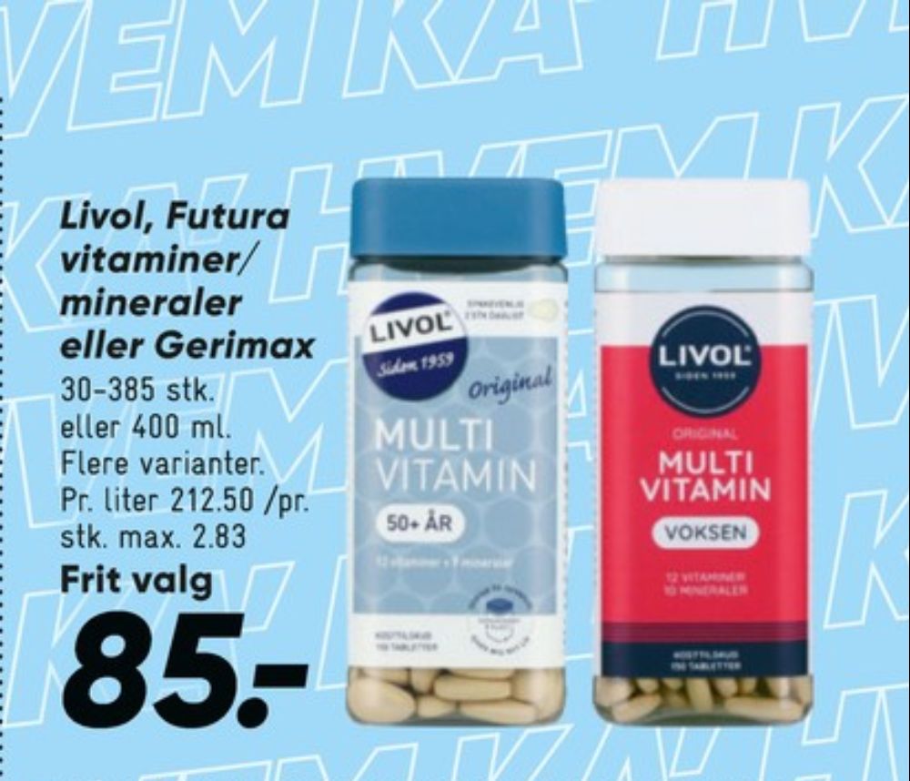 Futura, Vitaminer