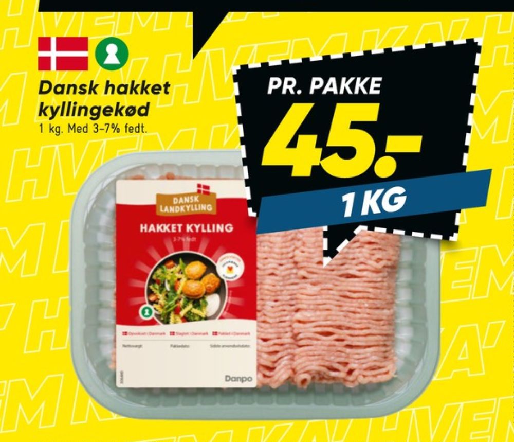 Dansk Landkylling, Hakket kylling 3-7%