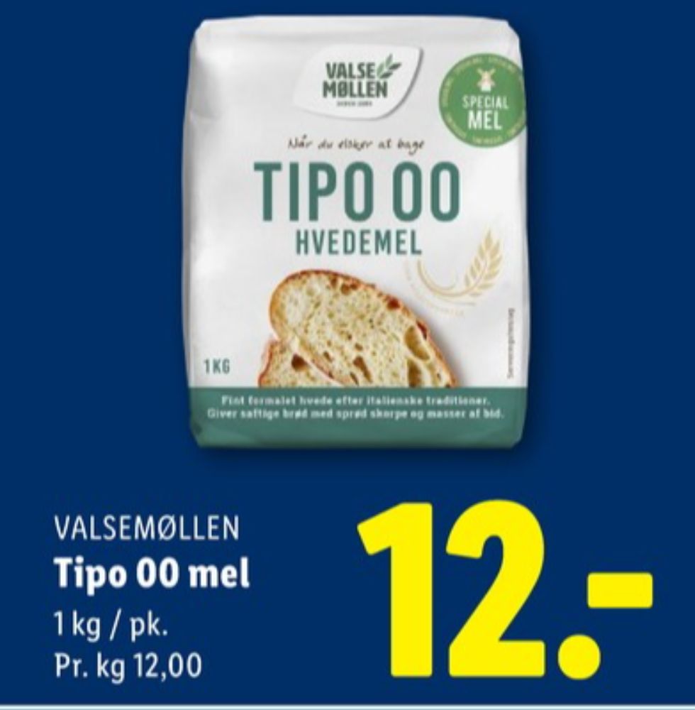 Valsemøllen, Tipo 00 Hvedemel