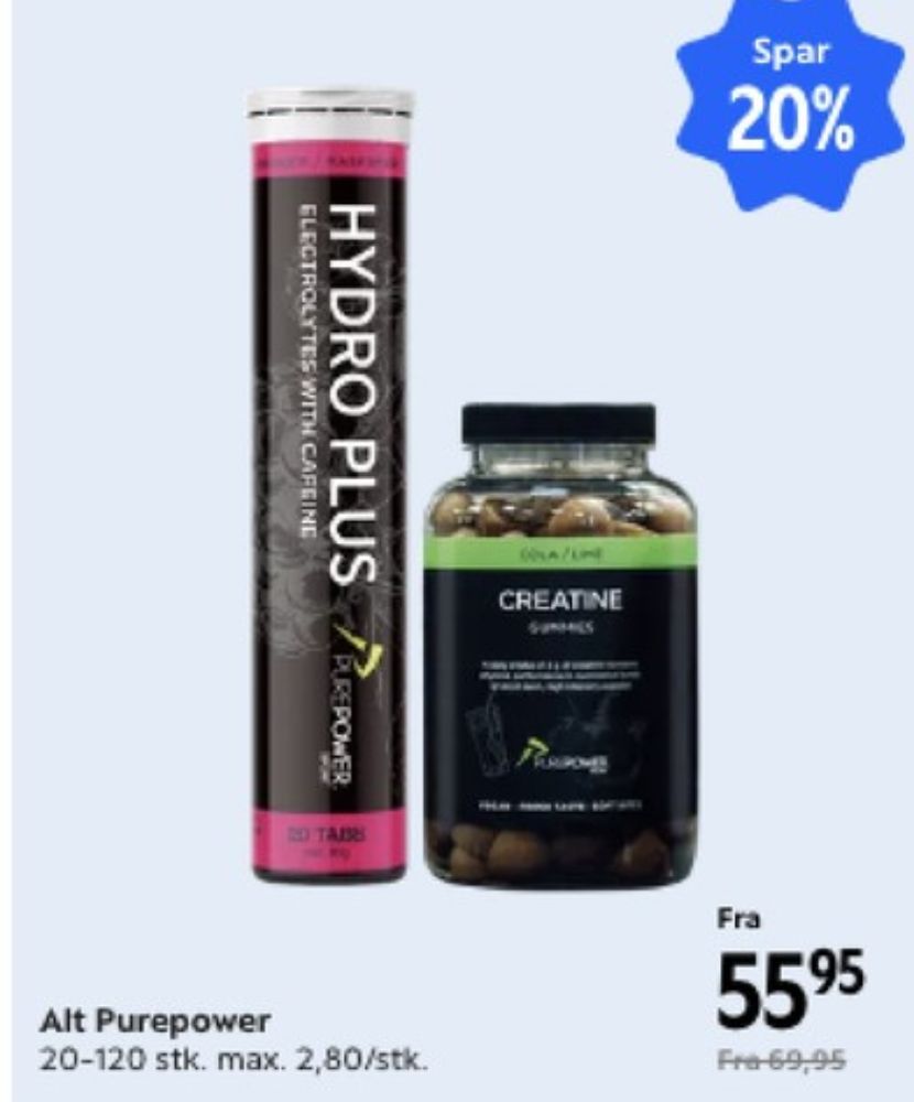 PurePower, Træningstilskud