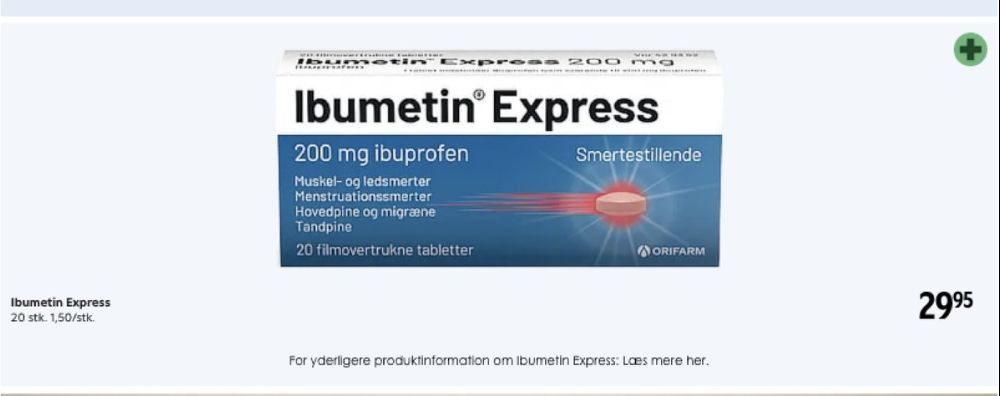 Ibumetin, Smertestillende